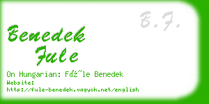 benedek fule business card